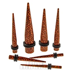Blue Banana Acrylic Natural Leopard Ear Stretcher (Black/Brown)