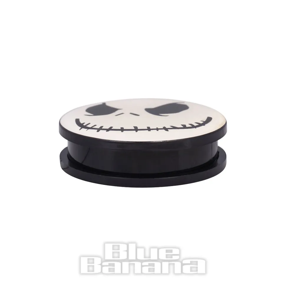 Blue Banana Acrylic Pumpkin Face Ear Plug 26-36mm (Black/White)
