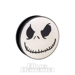 Blue Banana Acrylic Pumpkin Face Ear Plug 26-36mm (Black/White)