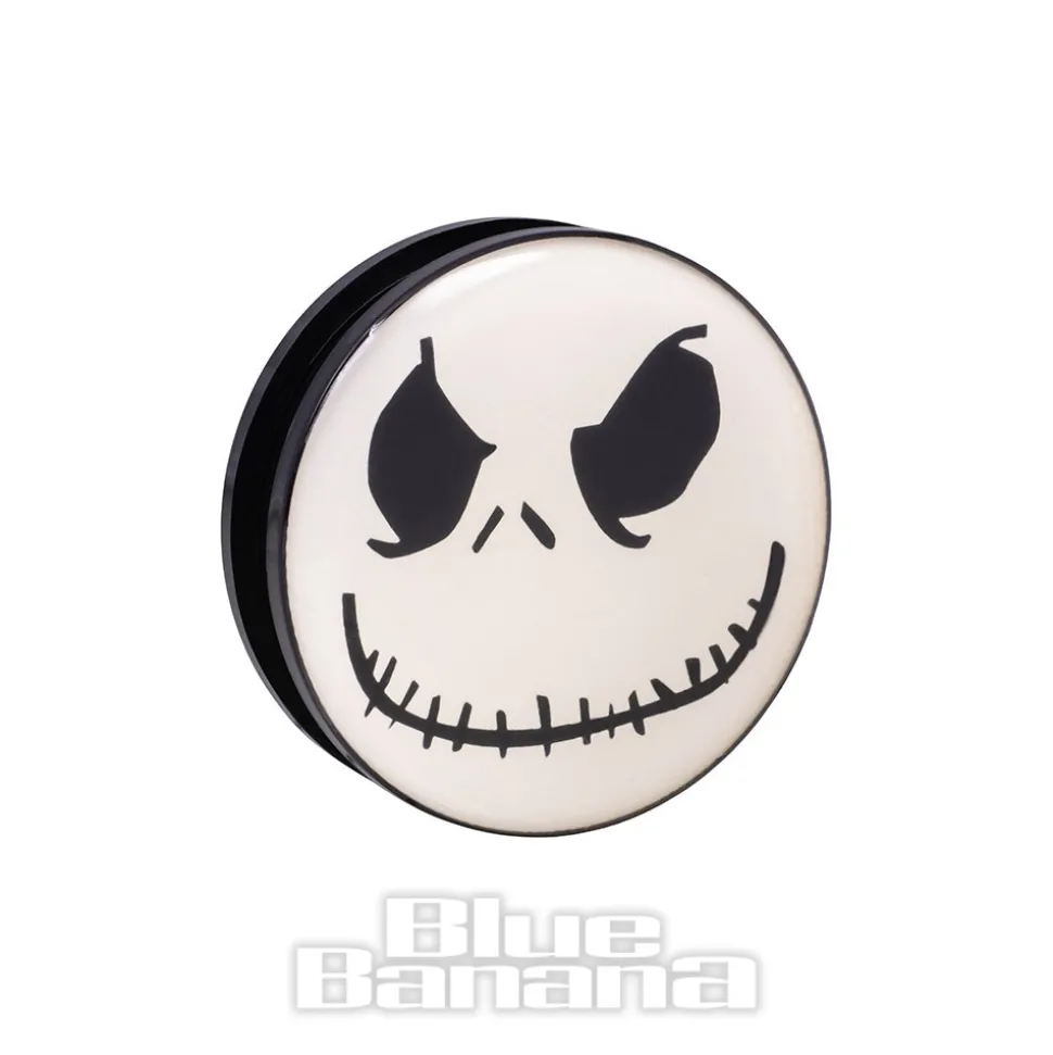 Blue Banana Acrylic Pumpkin Face Ear Plug 26-36mm (Black/White)