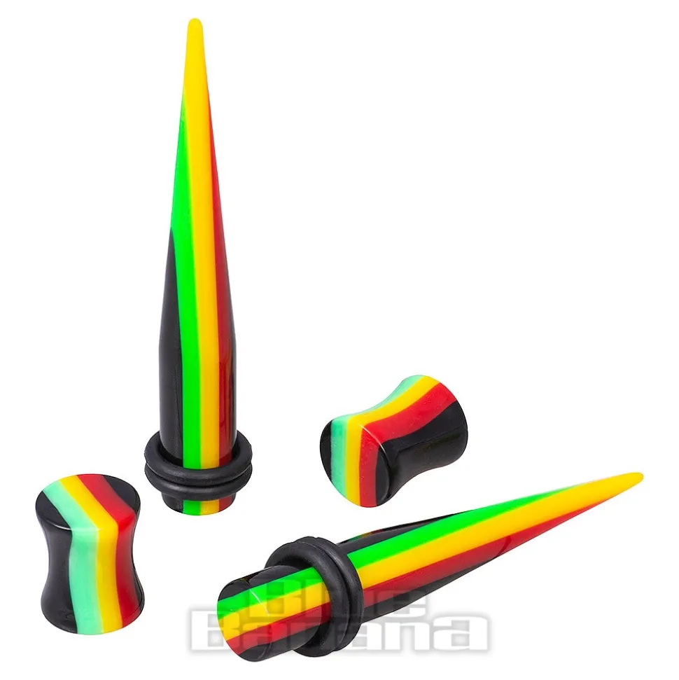 Blue Banana Acrylic Rasta Plug & Stretcher Kit (Multicoloured)