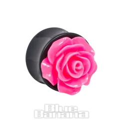 Blue Banana Acrylic Rose Ear Plug 8-22mm (Dark Pink)