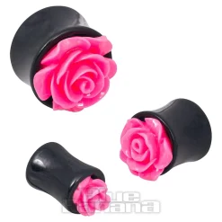 Blue Banana Acrylic Rose Ear Plug 8-22mm (Dark Pink)