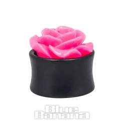 Blue Banana Acrylic Rose Ear Plug 8-22mm (Dark Pink)