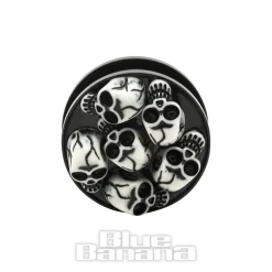Blue Banana Acrylic Skull Ear Plug 8-30mm (Black)