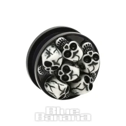 Blue Banana Acrylic Skull Ear Plug 8-30mm (Black)