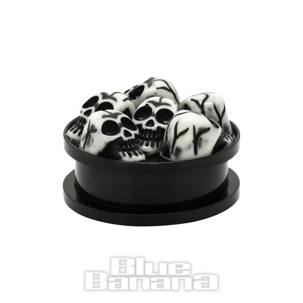 Blue Banana Acrylic Skull Ear Plug 8-30mm (Black)