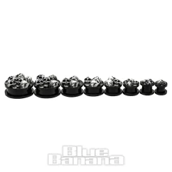 Blue Banana Acrylic Skull Ear Plug 8-30mm (Black)