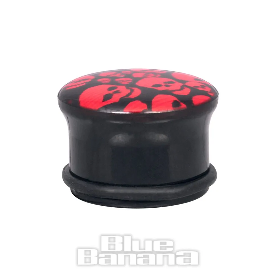 Blue Banana Acrylic Skulls Ear Plug 4-22mm (Red)