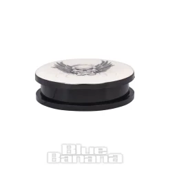 Blue Banana Acrylic Skull Wings Ear Plug 26-36mm (White)