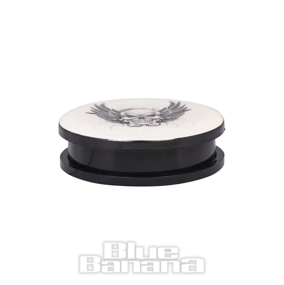 Blue Banana Acrylic Skull Wings Ear Plug 26-36mm (White)