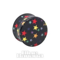 Blue Banana Acrylic Star Ear Plug 6-16mm (Black)