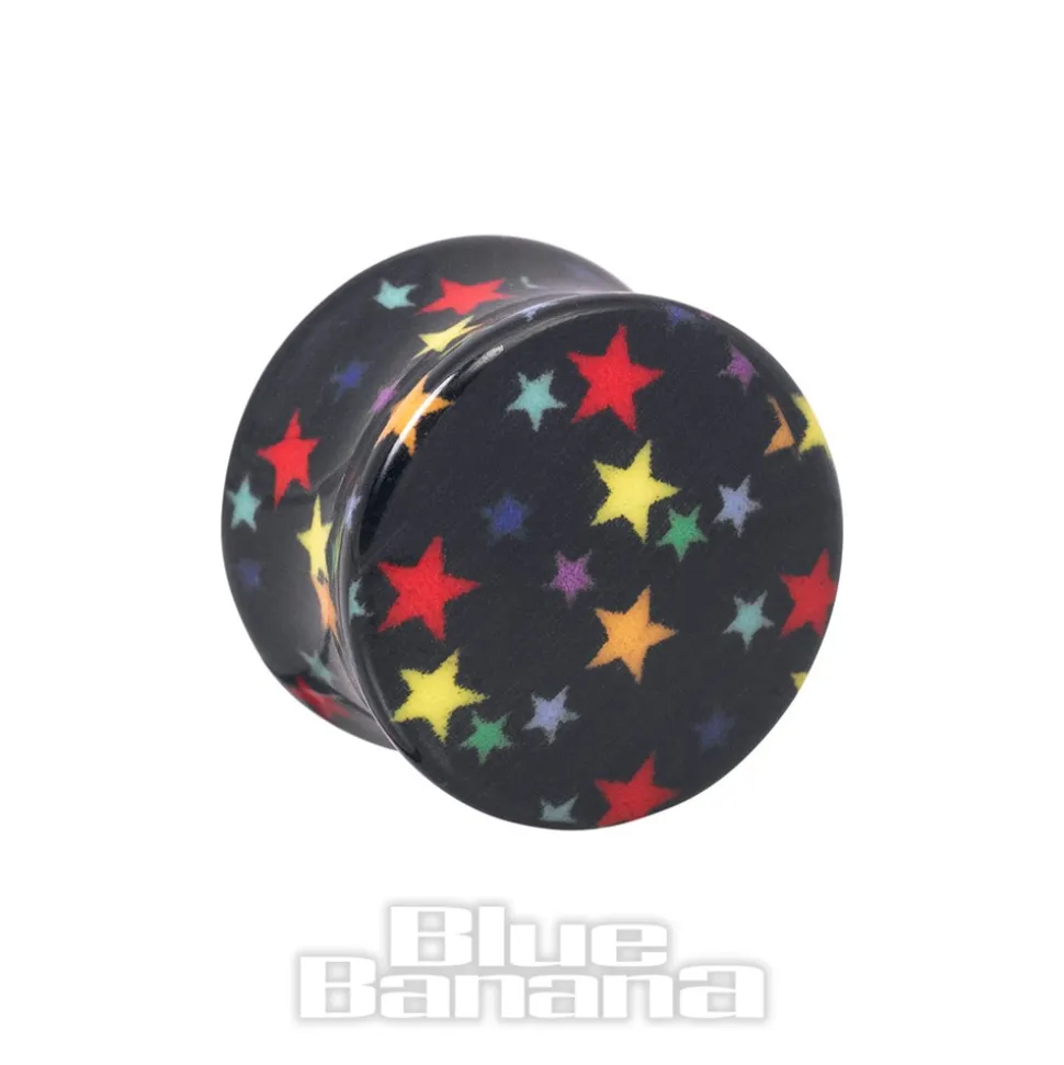 Blue Banana Acrylic Star Ear Plug 6-16mm (Black)