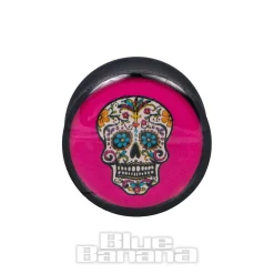Blue Banana Acrylic Sugarskull Ear Plug 4-22mm (Pink)