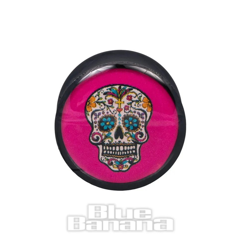 Blue Banana Acrylic Sugarskull Ear Plug 4-22mm (Pink)