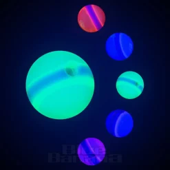 Blue Banana Acrylic UV 8mm Assorted Stripey Balls (Pack Of 10)