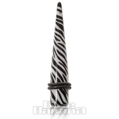 Blue Banana Acrylic Zebra Ear Stretcher (Black/White)