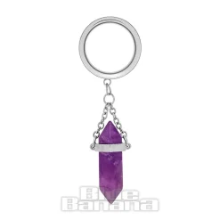 Blue Banana Amethyst Surgical Steel Tunnel (Silver/Purple)