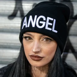 Blue Banana Angel Beanie Hat (Black)