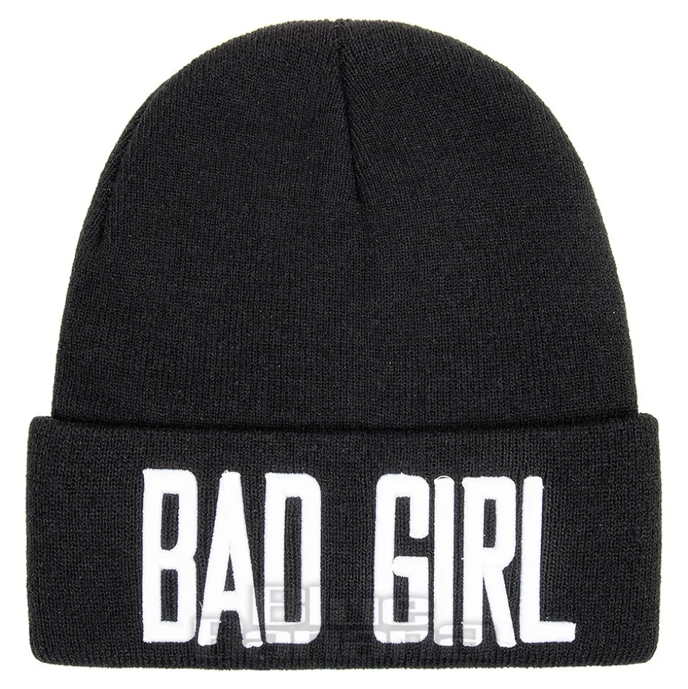 Blue Banana Bad Girl Beanie Hat (Black)