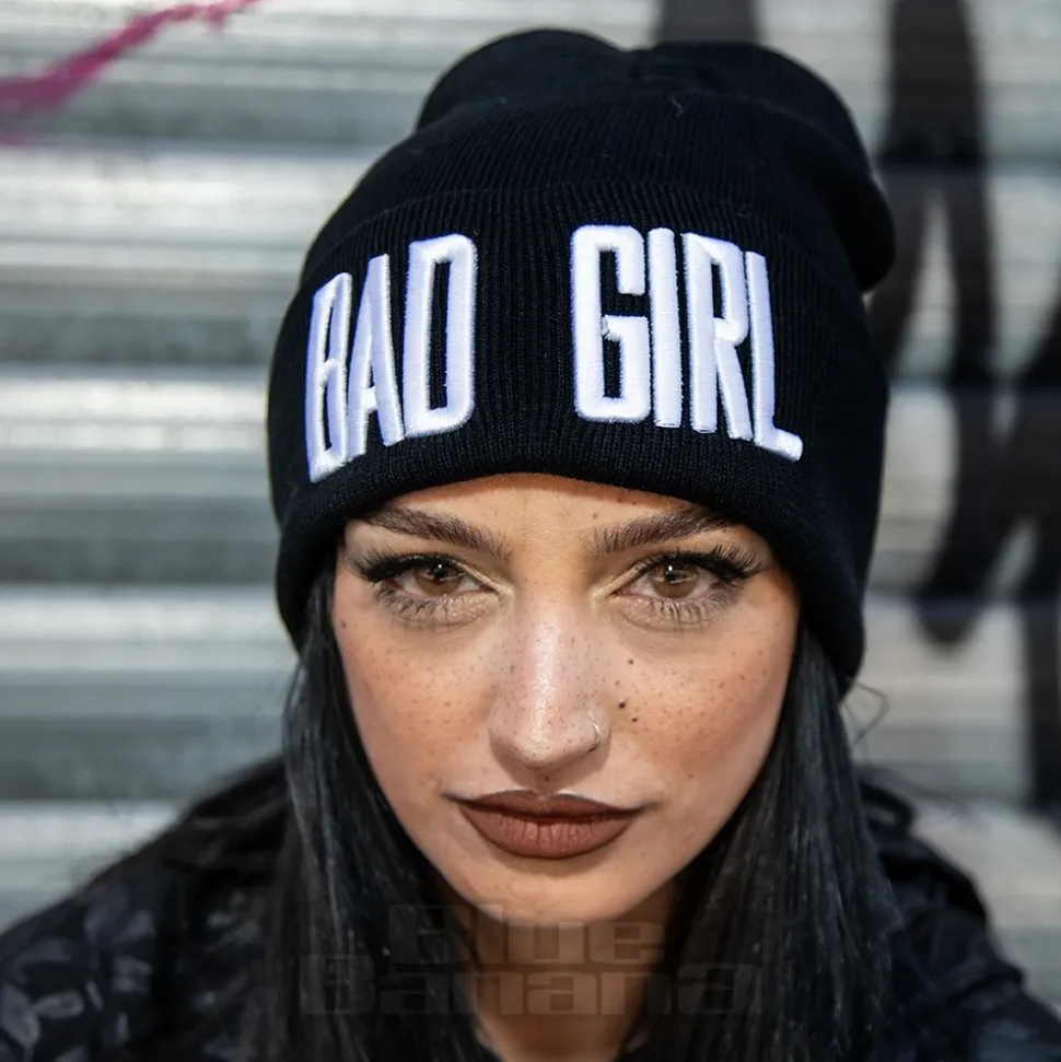 Blue Banana Bad Girl Beanie Hat (Black)