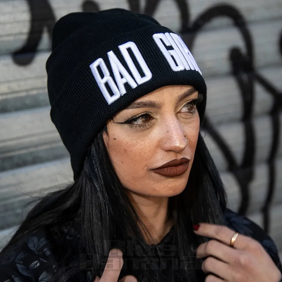 Blue Banana Bad Girl Beanie Hat (Black)
