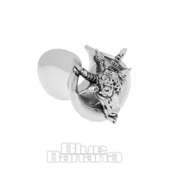 Blue Banana Baphomet Surgical Steel Tunnel (Silver)