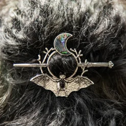 Blue Banana Bat Cut Out Hair Pin (Silver)