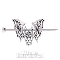 Blue Banana Bat Cut Out Hair Pin (Silver)