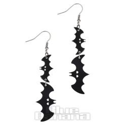 Blue Banana Bat Earrings (Black)