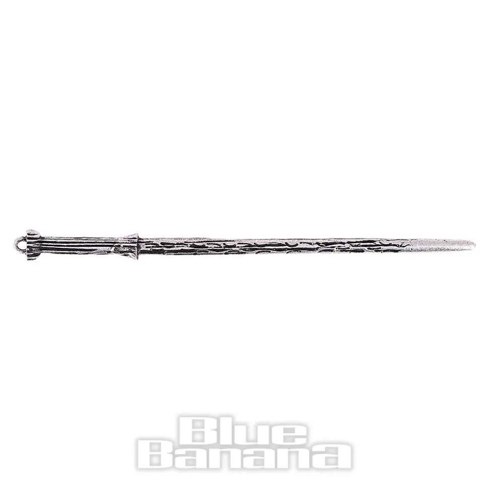 Blue Banana Bat & Moon Hair Pin (Silver)