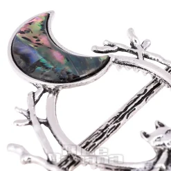 Blue Banana Bat & Moon Hair Pin (Silver)