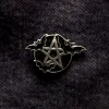 Blue Banana Bats & Pentagrams Pin Badge (Black)