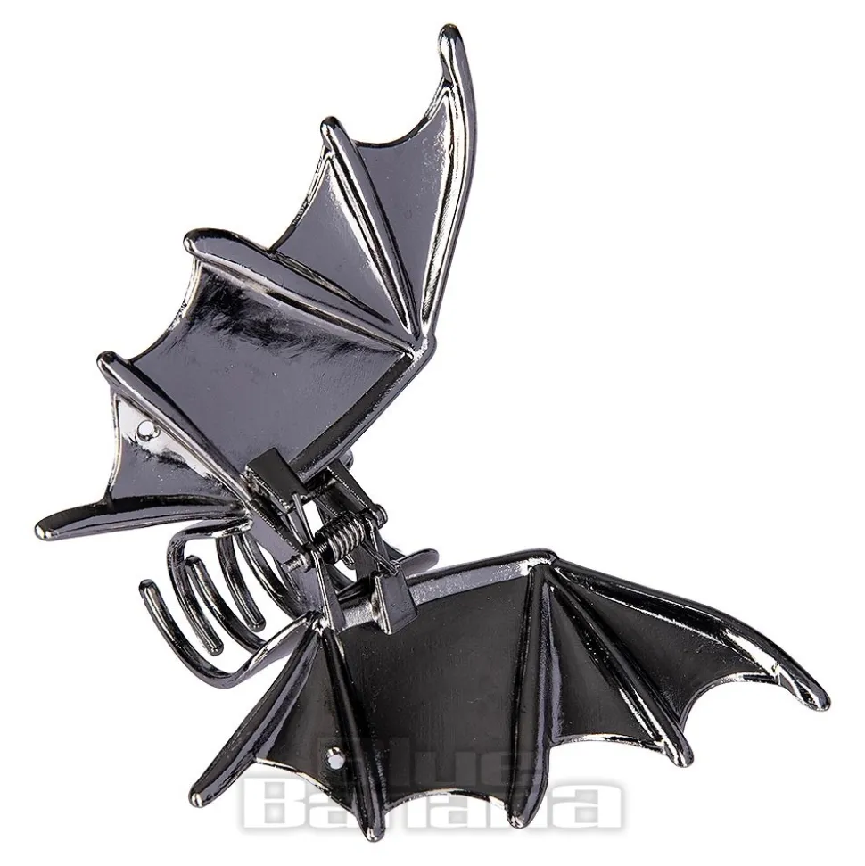 Blue Banana Bat Wings Hair Clip (Black)