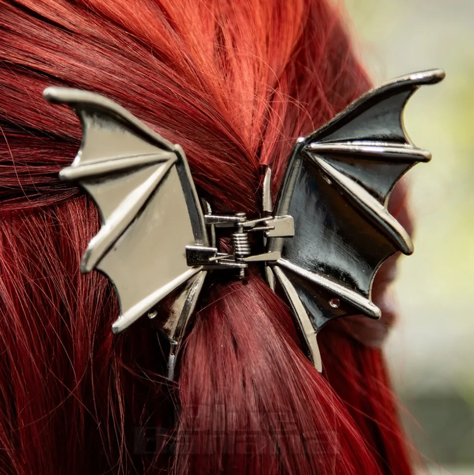 Blue Banana Bat Wings Hair Clip (Black)