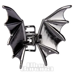 Blue Banana Bat Wings Hair Clip (Black)