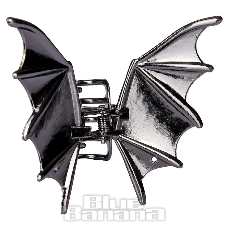 Blue Banana Bat Wings Hair Clip (Black)