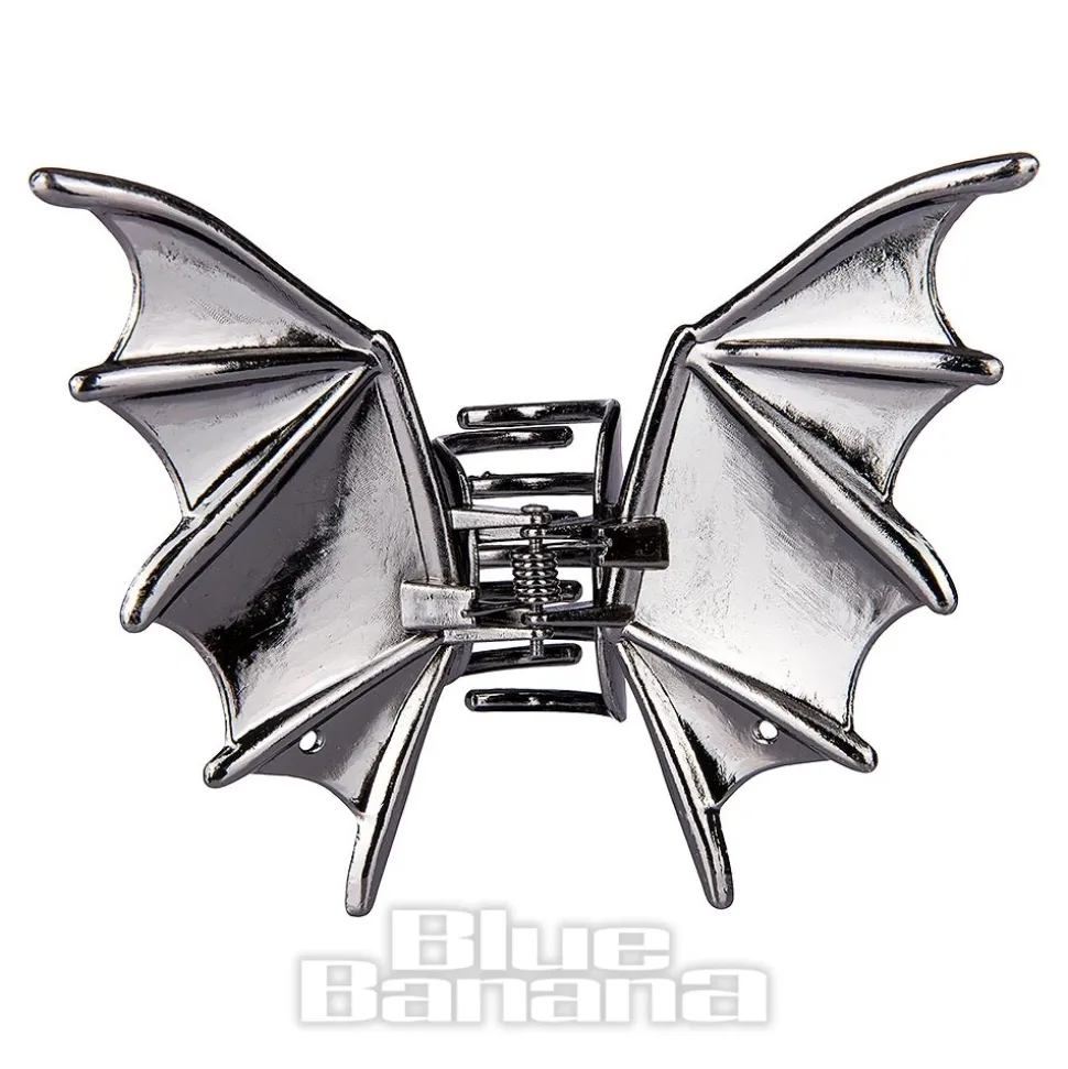 Blue Banana Bat Wings Hair Clip (Black)