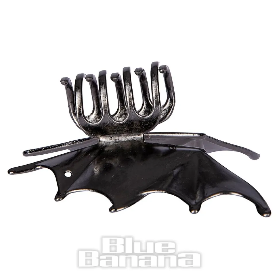 Blue Banana Bat Wings Hair Clip (Black)