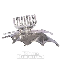 Blue Banana Bat Wings Hair Clip (Silver)