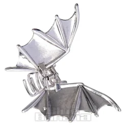 Blue Banana Bat Wings Hair Clip (Silver)
