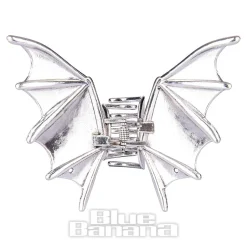 Blue Banana Bat Wings Hair Clip (Silver)