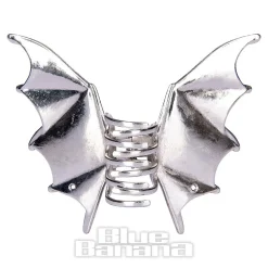 Blue Banana Bat Wings Hair Clip (Silver)