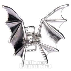Blue Banana Bat Wings Hair Clip (Silver)