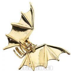 Blue Banana Bat Wings Hair Clip (Antique Gold)