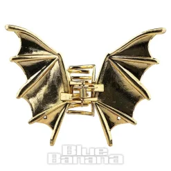 Blue Banana Bat Wings Hair Clip (Antique Gold)