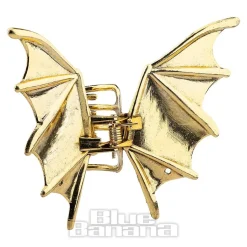 Blue Banana Bat Wings Hair Clip (Antique Gold)