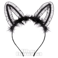 Blue Banana Big Lace Ears Headband (Black)