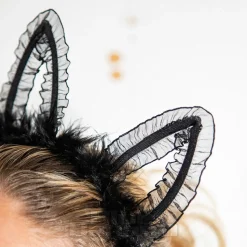 Blue Banana Big Lace Ears Headband (Black)