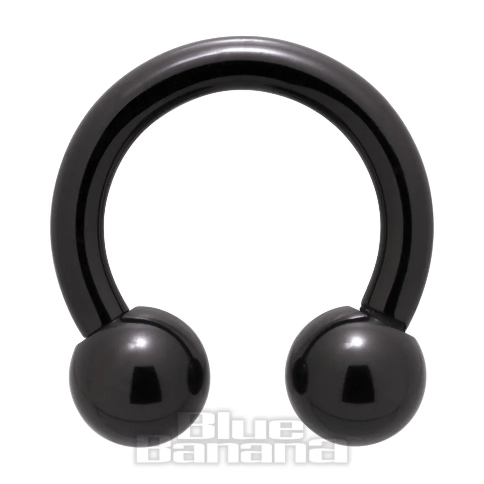 Blue Banana Black Titanium Circular Barbell (Black)